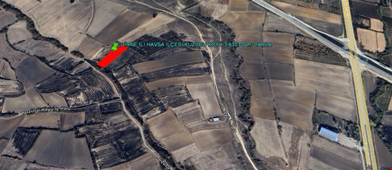 EDİRNE İLİ HAVSA İLÇESİ KUZUCU KÖYÜ 3.630,00  m² TARLA