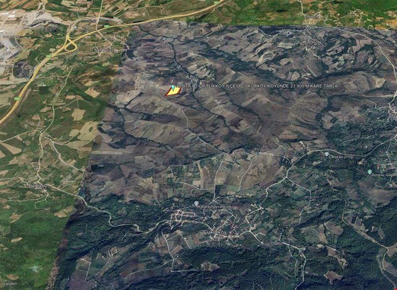 YALOVA İLİ ÇİFTLİKKÖY İLÇESİ ÇUKURKÖY KÖYÜNDE 23.900 M KARE TARLA