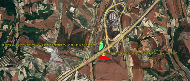 ISTANBUL İSTANBUL İLI ARNAVUTKÖY DISTRICT YASSIÖREN VILLAGE TWO PARCELS TOTAL 796,7 SQUARE METER FIELD