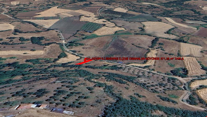 BALIKESİR İLİ SINDIRGI İLÇESİ OSMANLAR KÖYÜNDE 371,26  m² TARLA