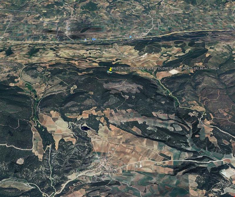 BİLECİK İLİ OSMANELİ İLÇESİ DÜZMEŞE KÖYÜNDE 5.192,86 m² TARLA