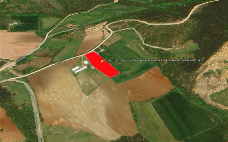 YALOVA İLİ ÇİFTLİKKÖY İLÇESİ KABAKLI KÖYÜ 4.866,59 m2 TARLA KÖY MERKEZİNE YAKIN