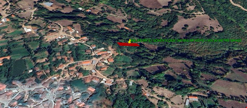 BALIKESİR İLİ GÖNEN İLÇESİ GAYBULAR KÖYÜ 1.400,00 m²  BAHÇE