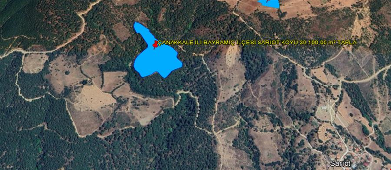 ÇANAKKALE İLİ BAYRAMİÇ İLÇESİ SARIOT KÖYÜ 30.100,00 m²  TARLA