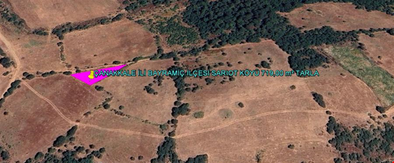 ÇANAKKALE İLİ BAYRAMİÇ İLÇESİ SARIOT KÖYÜ 719,00 m²  TARLA