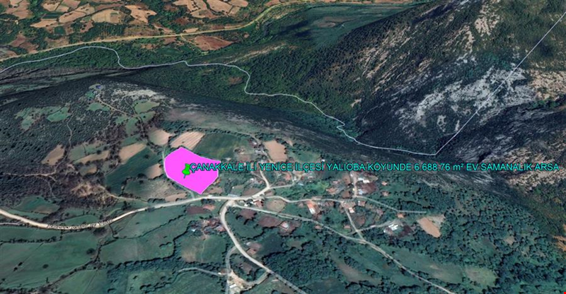 ÇANAKKALE İLİ YENİCE İLÇESİ YALIOBA KÖYÜNDE 6.688,76  m² EV SAMANALIK ARSA