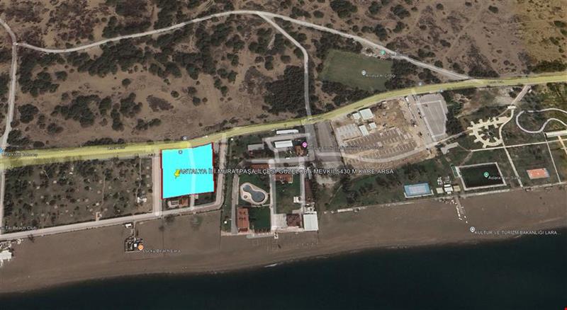 ANTALYA İLİ MURATPAŞA İLÇESİ GÜZELOBA MEVKİİ 5.430 M KARE ARSA DENİZE SIFIR