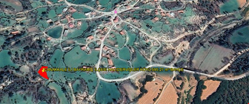 ÇANAKKALE İLİ BAYRAMİÇ İLÇESİ HACIDERVİŞLER KÖYÜ 595,27 m² BAHÇE
