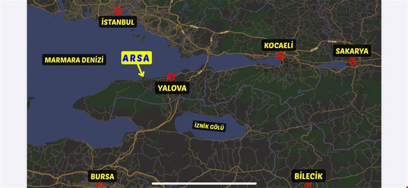 YALOVA İLİ ÇINARCIK İLÇESİ KORU MEVKİİNDE İMARLI 8.708,00 m² ARSA