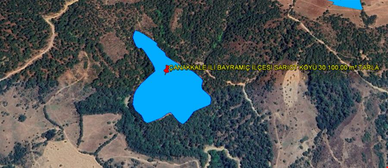 ÇANAKKALE İLİ BAYRAMİÇ İLÇESİ SARIOT KÖYÜ 30.100,00 m²  TARLA