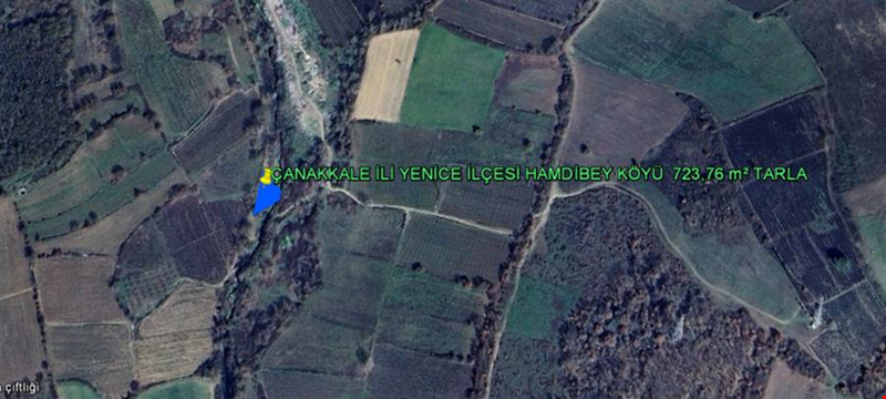 ÇANAKKALE PROVINCE YENİCE COUNTY HAMDIBEY VILLAGE 723,76 m² LAND