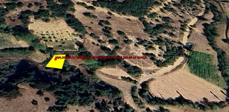 BALIKESİR İLİ SINDIRGI İLÇESİ KINIK KÖYÜNDE 253,98  m² BAHÇE