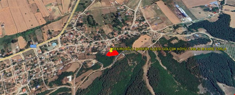 TEKİRDAĞ İLİ ŞERKÖY İLÇESİ GÖLÇÜK KÖYÜ 1.469,52 M KARE TARLA