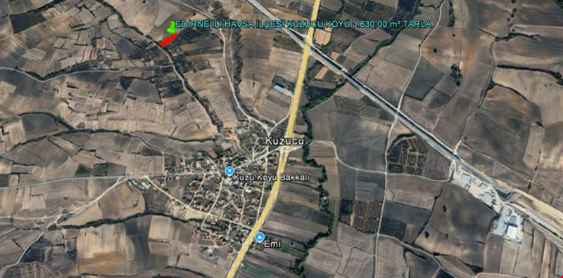 EDİRNE İLİ HAVSA İLÇESİ KUZUCU KÖYÜ 3.630,00  m² TARLA