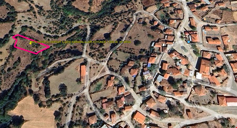 BALIKESİR İLİ KEPSUT İLÇESİ KARAHALİLLER KÖYÜNDE 1.200,00  m² ARSA