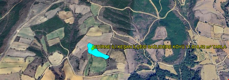 EDİRNE İLİ KEŞAN İLÇESİ SAZLIDERE KÖYÜ 11.018,52  m² TARLA