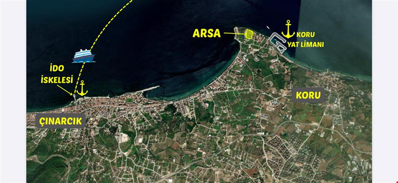 YALOVA İLİ ÇINARCIK İLÇESİ KORU MEVKİİNDE İMARLI 8.708,00 m² ARSA