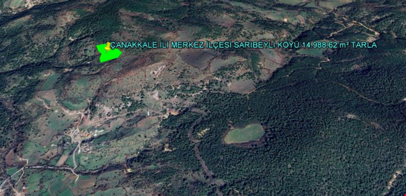 ÇANAKKALE İLİ MERKEZ İLÇESİ SARIBEYLİ KÖYÜ 14.988,62 m² TARLA