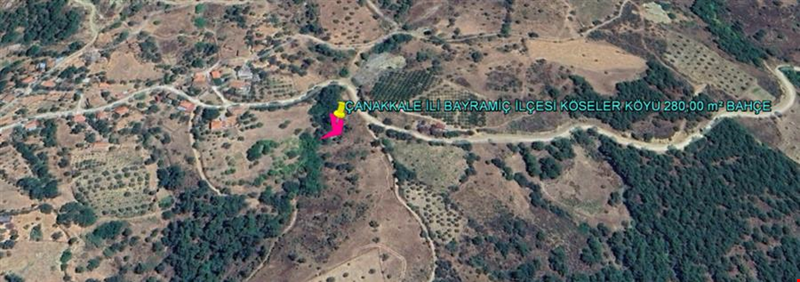 ÇANAKKALE İLİ BAYRAMİÇ İLÇESİ KÖSELER KÖYÜ 280,00 m² BAHÇE