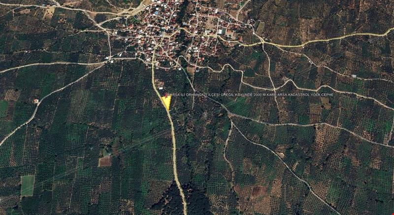 BURSA İLİ ORHANGAZİ İLÇESİ ÜREĞİL KÖYÜNDE 2000 M KARE TARLA KADASTROL YOLA CEPHE