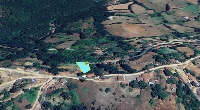 ÇANAKKALE İLİ BİGA İLÇESİ KAPANBELEN KÖYÜNDE 640,91 m² ARSA