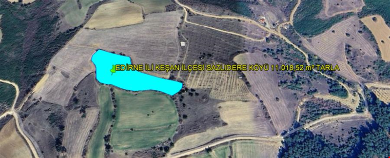 EDİRNE İLİ KEŞAN İLÇESİ SAZLIDERE KÖYÜ 11.018,52  m² TARLA