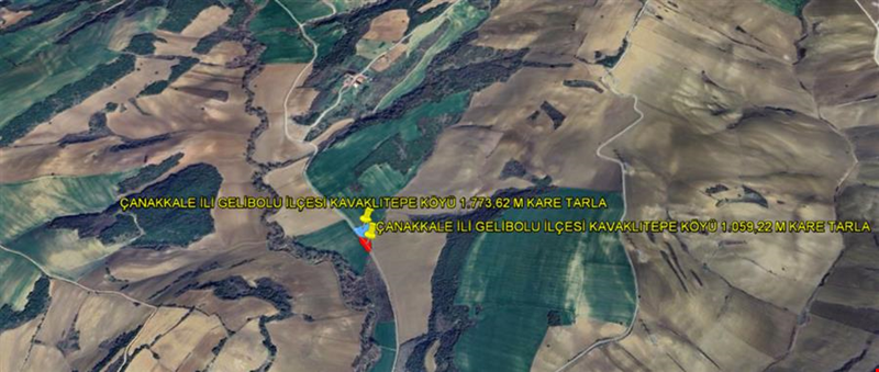 ÇANAKKALE İLİ GELİBOLU İLÇESİ KAVAKLITEPE KÖYÜ 1.059,22 M KARE TARLA