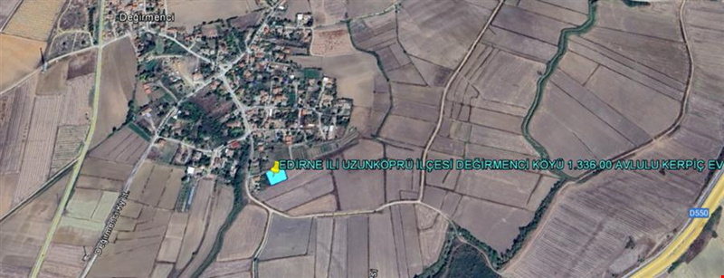 EDİRNE İLİ UZUNKÖPRÜ İLÇESİ DEĞİRMENCİ KÖYÜ 1.336,00 m² AVLULU KERPİÇ EV