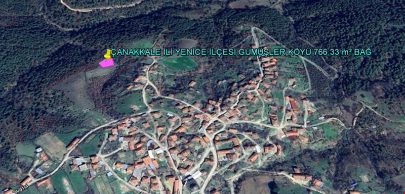 ÇANAKKALE İLİ YENİCE İLÇESİ GÜMÜŞLER KÖYÜ 766,33 m² BAĞ
