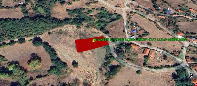 BALIKESİR İLİ GÖNEN İLÇESİ KUMKÖY KÖYÜ 1.120,04 m²  ARSA