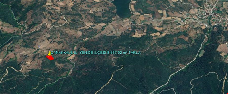 ÇANAKKALE İLİ YENİCE İLÇESİ ÇAL KÖYÜ 8.537,02 m² TARLA