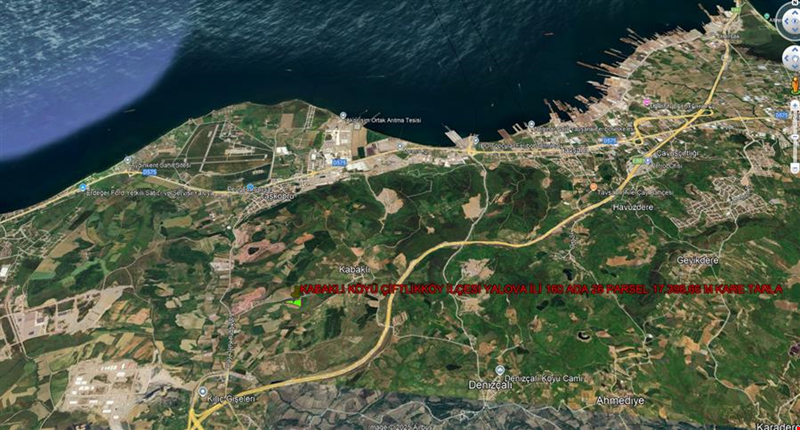 YALOVA ÇİFTLİKKÖY KABAKLI KÖYÜ YAKINI 17.398,66 M KARE TARLA