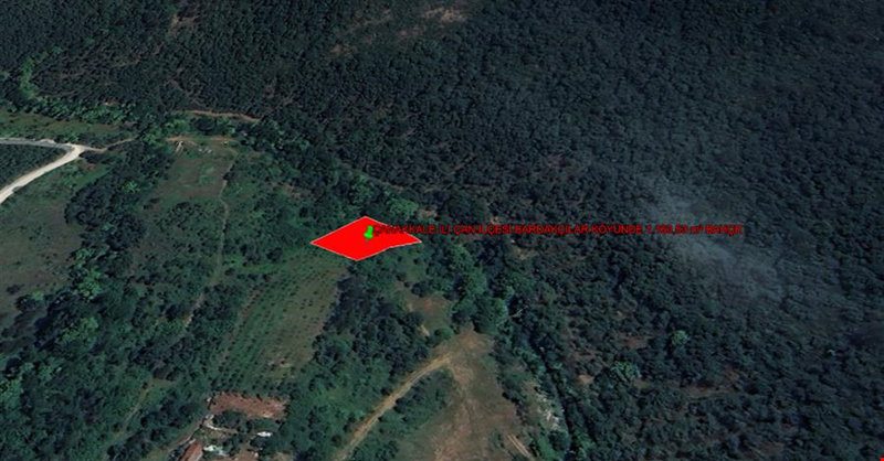 ÇANAKKALE İLİ ÇAN İLÇESİ BARDAKÇILAR KÖYÜNDE 1.163,53  m² BAHÇE
