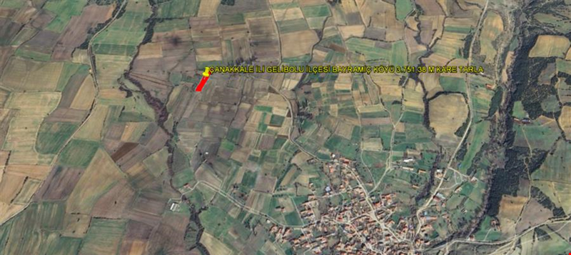 ÇANAKKALE İLİ GELİBOLU İLÇESİ BAYRAMİÇ KÖYÜ 3.751,38 M KARE TARLA