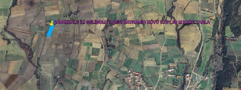 ÇANAKKALE İLİ GELİBOLU İLÇESİ BAYRAMİÇ KÖYÜ 3.751,38 M KARE TARLA