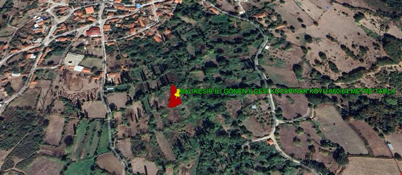 BALIKESIR PROVINCE GÖNEN COUNTY KOCAPINAR VILLAGE 660,64 m² LAND