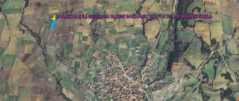 ÇANAKKALE İLİ GELİBOLU İLÇESİ BAYRAMİÇ KÖYÜ 3.751,38 M KARE TARLA