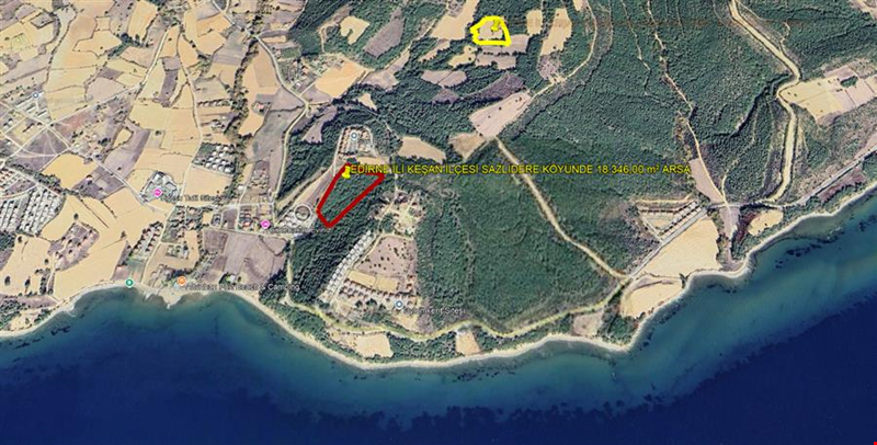 EDİRNE İLİ KEŞAN İLÇESİ SAZLIDERE KÖYÜNDE KADASTROL YOLU VE ALT YAPI MEVCUT 18.346,00 m² ARSA