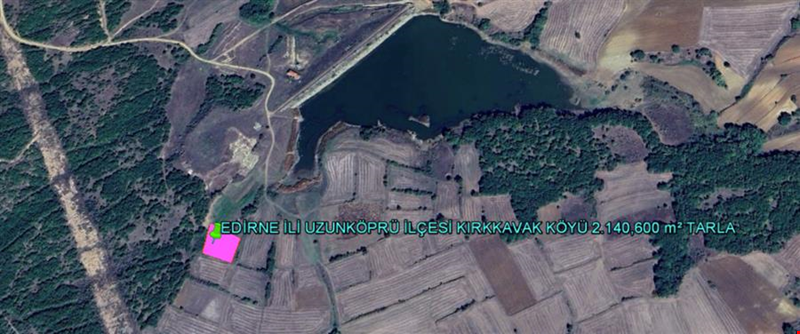 EDİRNE İLİ UZUNKÖPRÜ İLÇESİ KIRKKAVAK KÖYÜ 2.140,00 m² TARLA