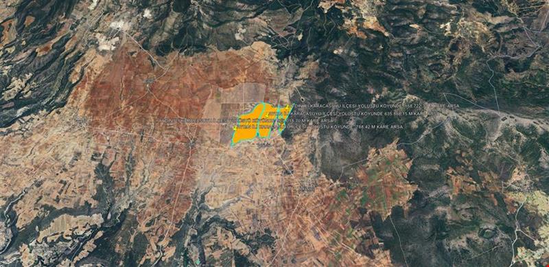 AYDIN İLİ KARACASU İLÇESİ YOLÜSTÜ KÖYÜNDE 5 PARSELDEN OLUŞAN ARSA