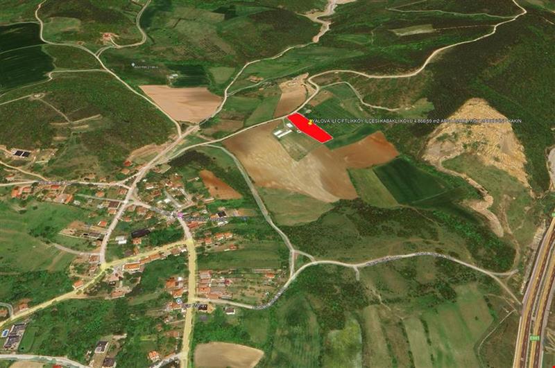 YALOVA İLİ ÇİFTLİKKÖY İLÇESİ KABAKLI KÖYÜ 4.866,59 m2 TARLA KÖY MERKEZİNE YAKIN