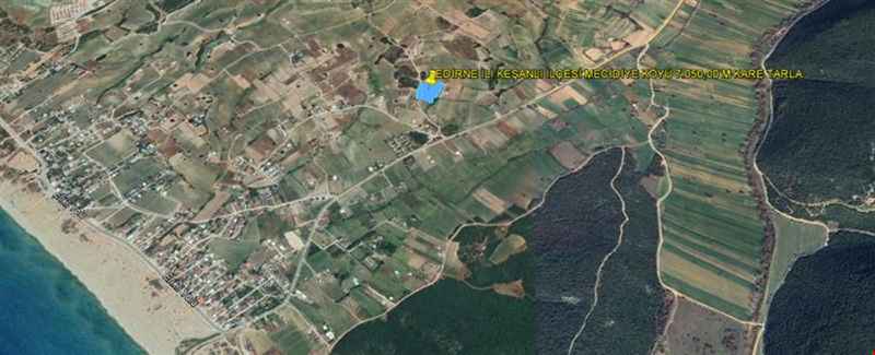 EDİRNE İLİ KEŞAN İLÇESİ MECİDİYE KÖYÜ 7.050,00 M KARE TARLA